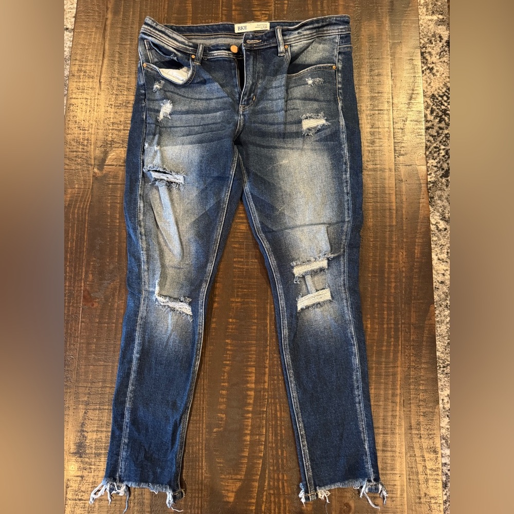 Distressed Blue Jeans BKE Payton, universal fit, midrise, ankle skinny